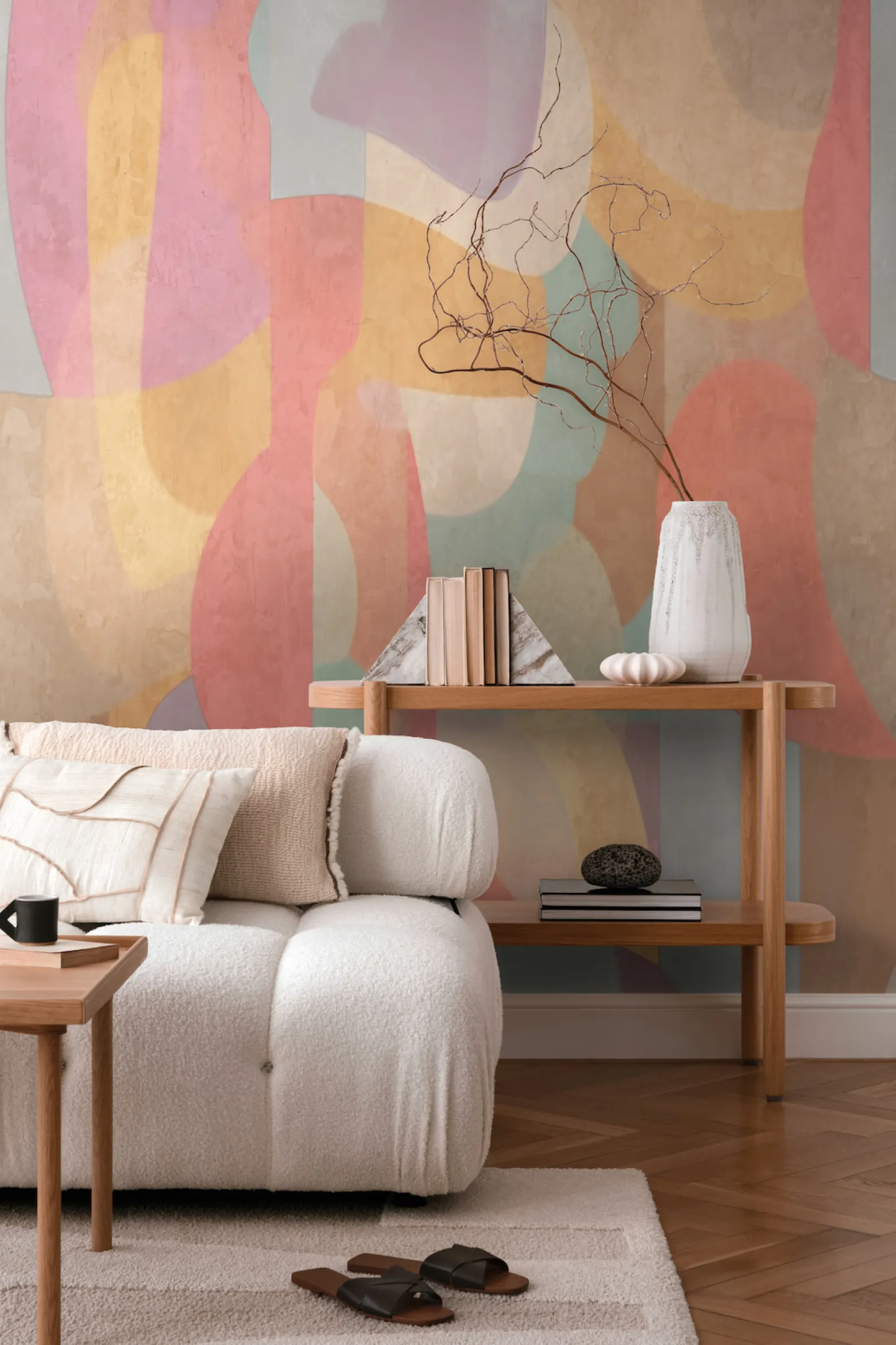 Fototapete Vlies Grafik Muster Orange Blau Beige 79145-5