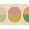 Fototapete Vlies Grafik Oval Holz beige rosa Premium