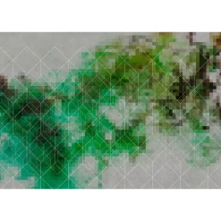 Fototapete Vlies Grafik Pixel 3D grün grau Premium