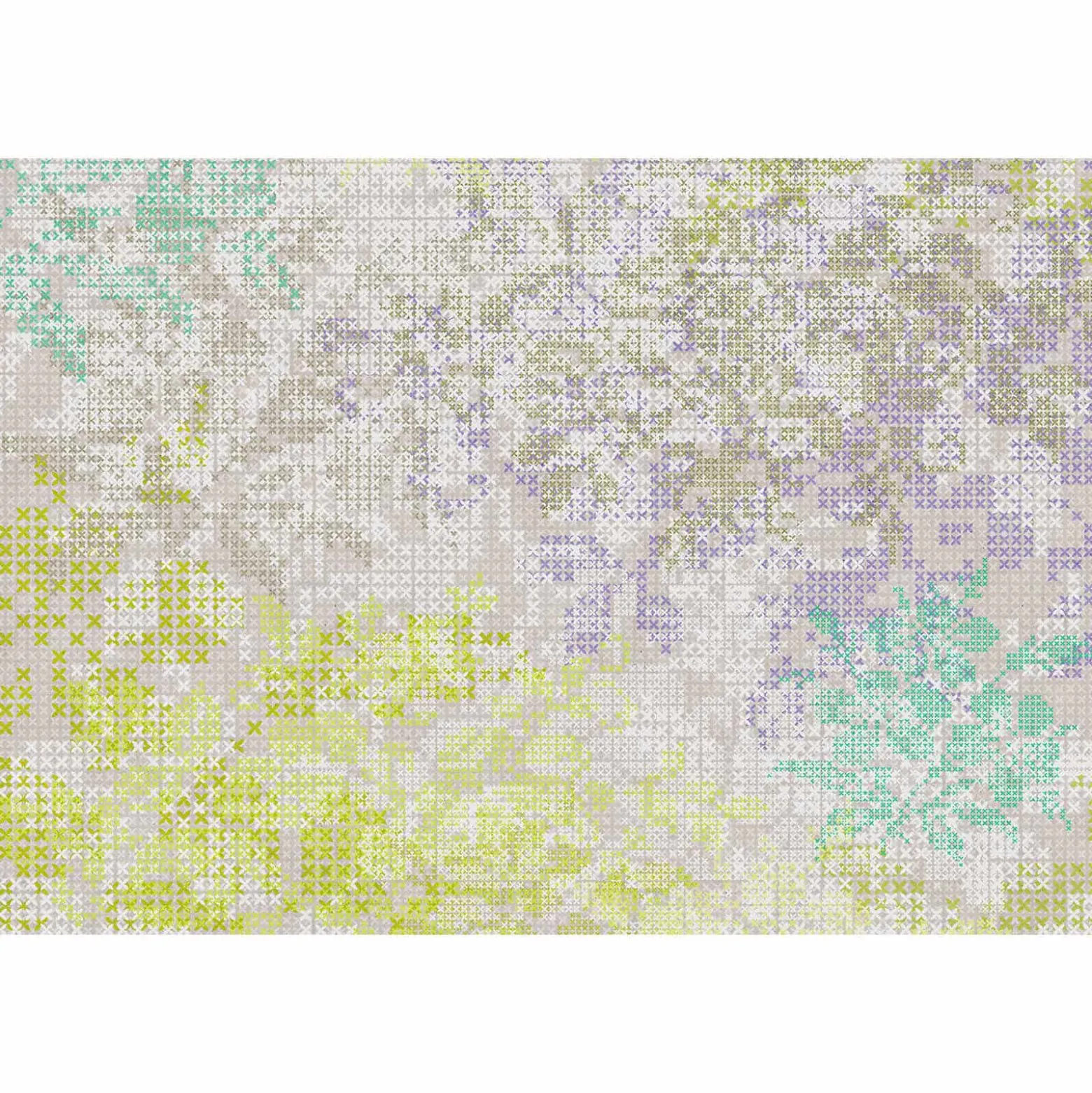 Fototapete Vlies Grafisch Kreuze lila grün Premium