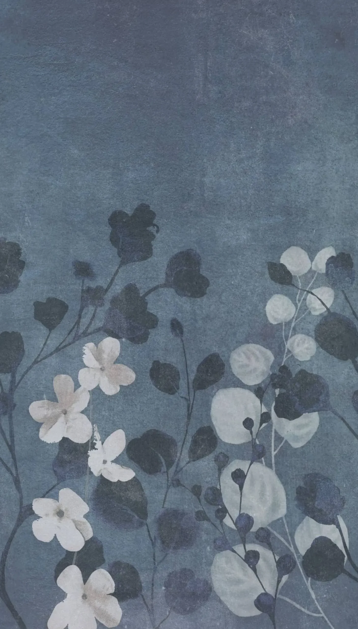 Fototapete Vlies Grandeco Blau Blumen A41701