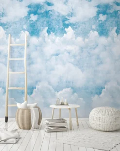 Fototapete Vlies Grandeco Blau Weiß Wolken A42501