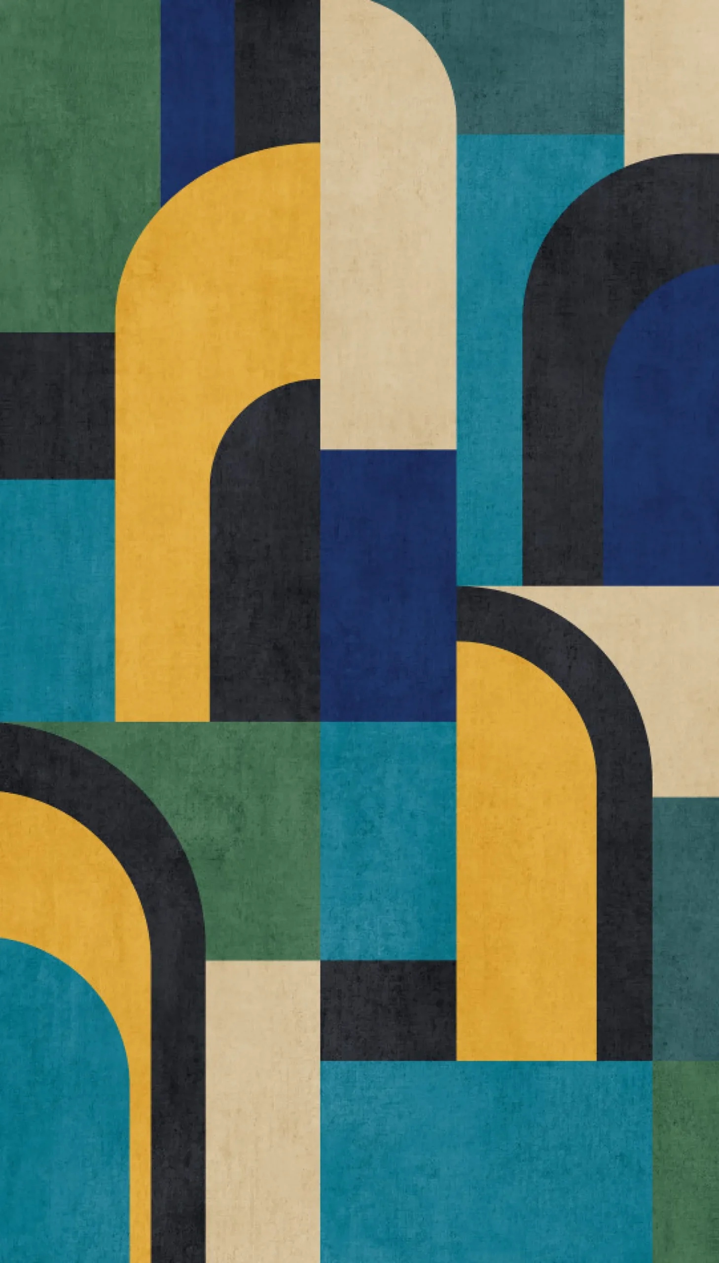 Fototapete Vlies Grandeco Blau Gelb Grafik A51902