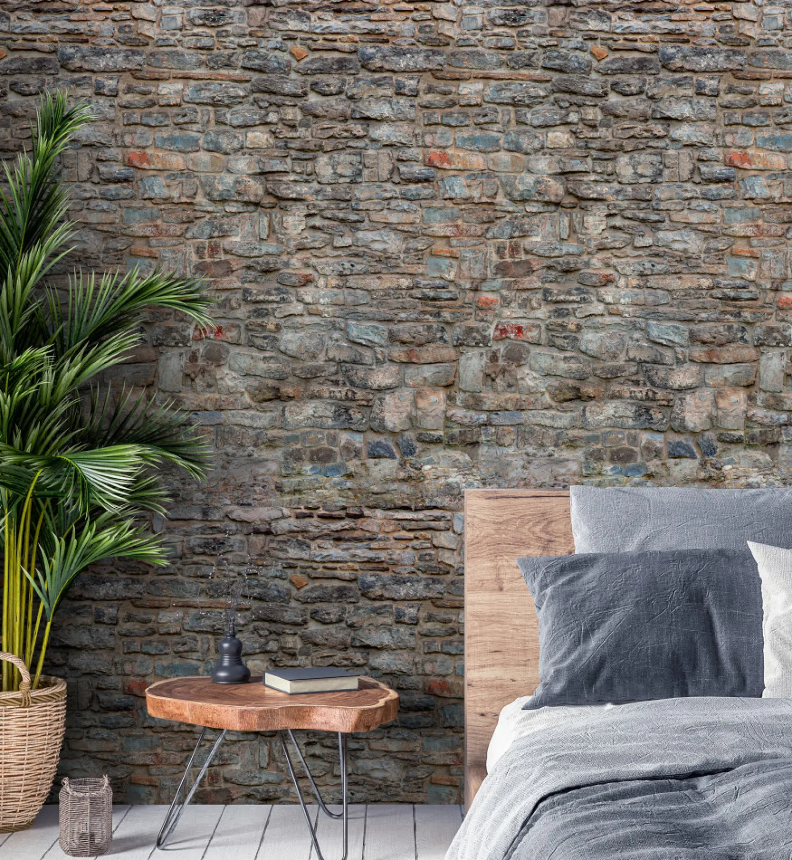 Fototapete Vlies Grandeco Braun Grau Stein Wand A51702