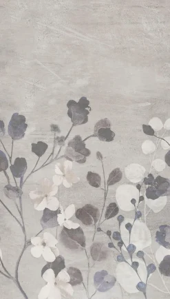 Fototapete Vlies Grandeco Grau Blumen A41702