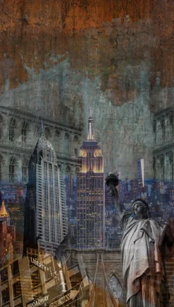 Fototapete Vlies Grandeco Grau New York A40201
