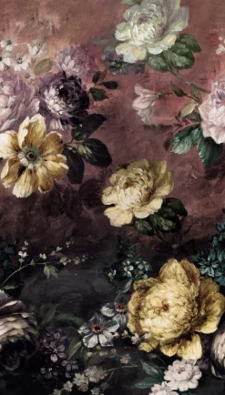 Fototapete Vlies Grandeco Lila Blumen A52001