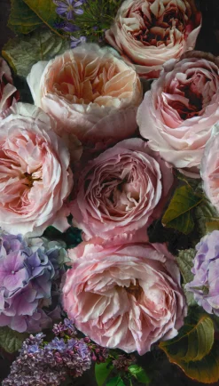 Fototapete Vlies Grandeco Rosa Lila Blumen A52101