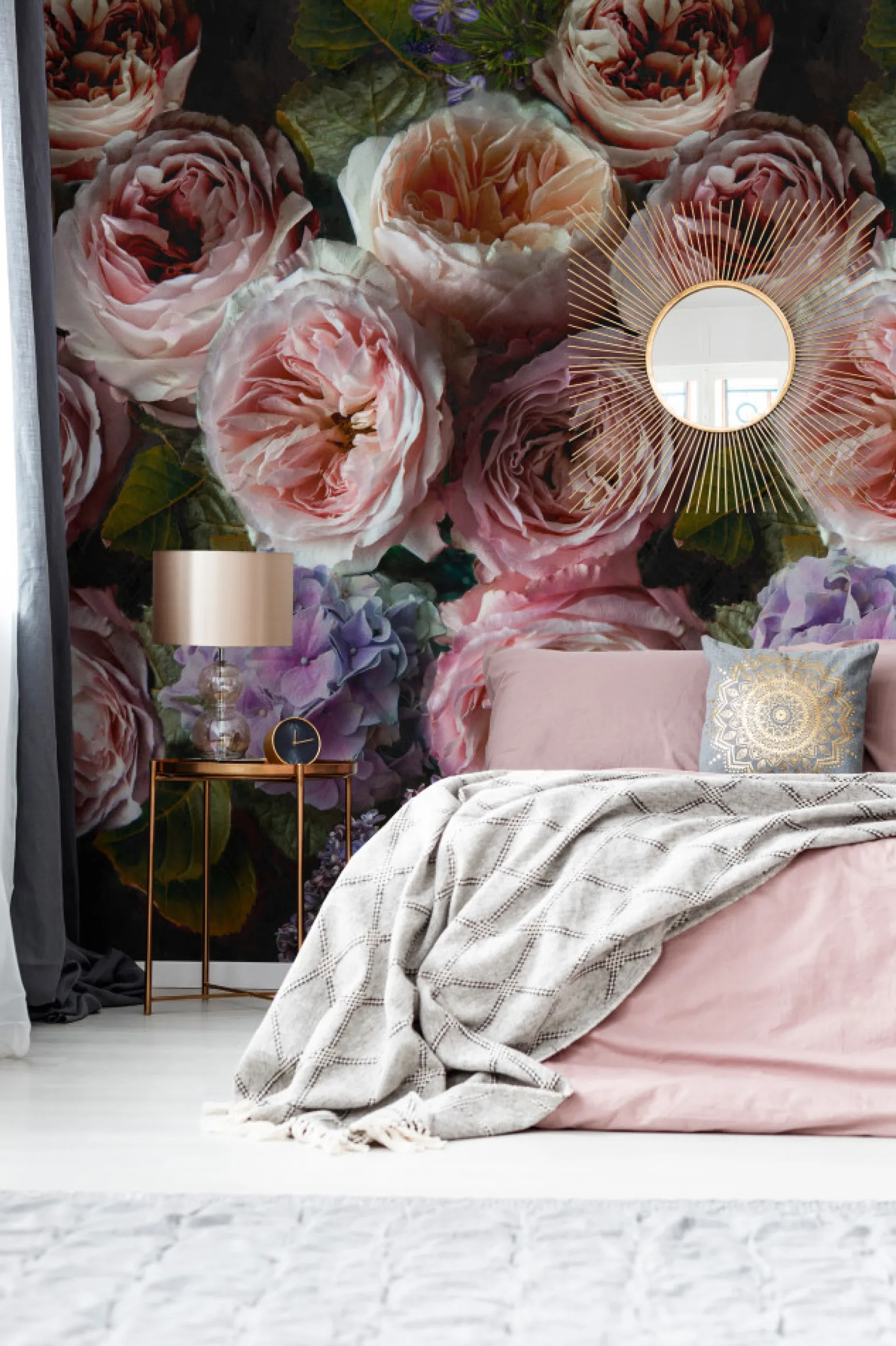 Fototapete Vlies Grandeco Rosa Lila Blumen A52101