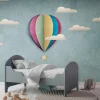 Fototapete Vlies Heißluftballon Wolken blau bunt 38301-1