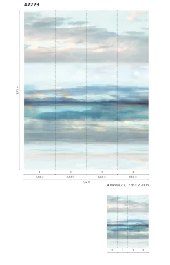 Fototapete Vlies Himmel Wasser blau grau rosa 47223