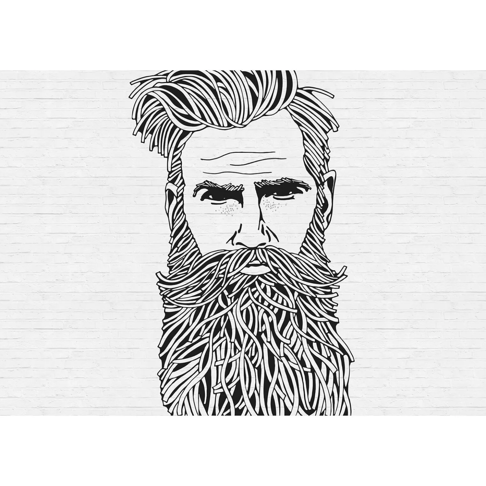Fototapete Vlies Hipster Mann Steinmauer weiß Premium
