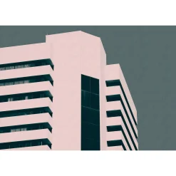 Fototapete Vlies Hochhaus modern grün rosa Premium