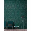 Fototapete Vlies Holz-Ornamente türkis beige Premium