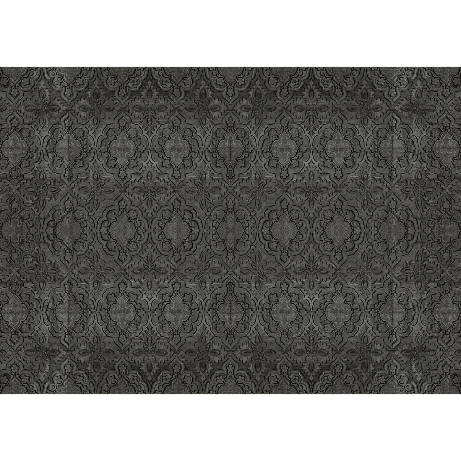 Fototapete Vlies Holz-Ornamente schwarz grau Premium