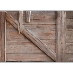 Fototapete Vlies Holz Tor Scheune braun grau