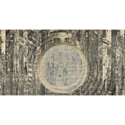 Fototapete Vlies Holz Vintage Uhr Schrift beige