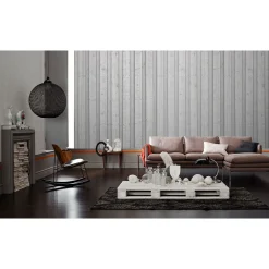 Fototapete Vlies Holz-Wand Optik grau