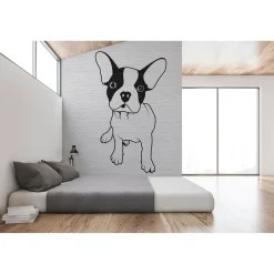 Fototapete Vlies Hund Mauer Tattoo grau Premium