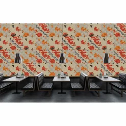 Fototapete Vlies Kacheln Fisch-Schuppen beige Premium