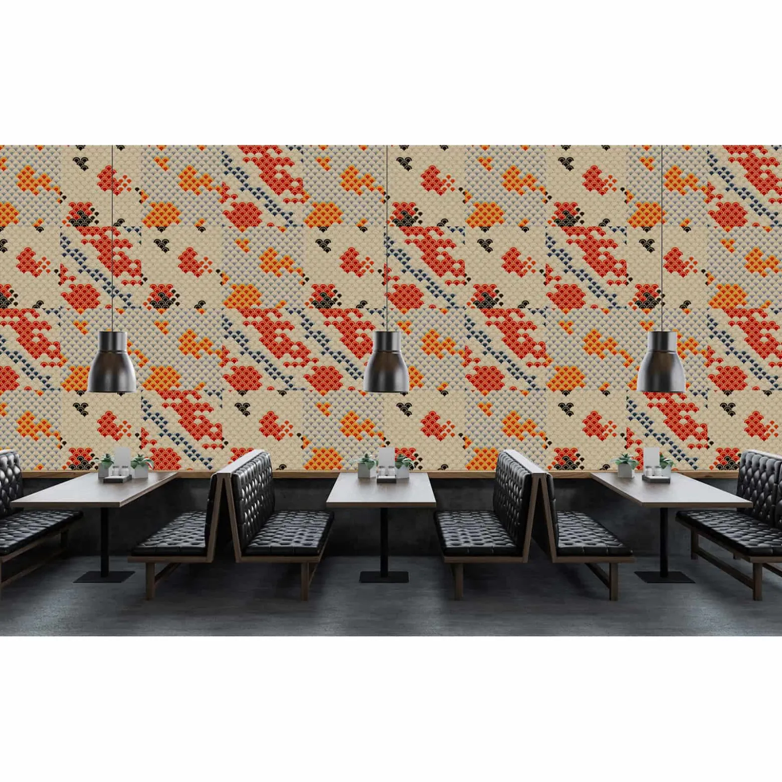 Fototapete Vlies Kacheln Fisch-Schuppen beige Premium