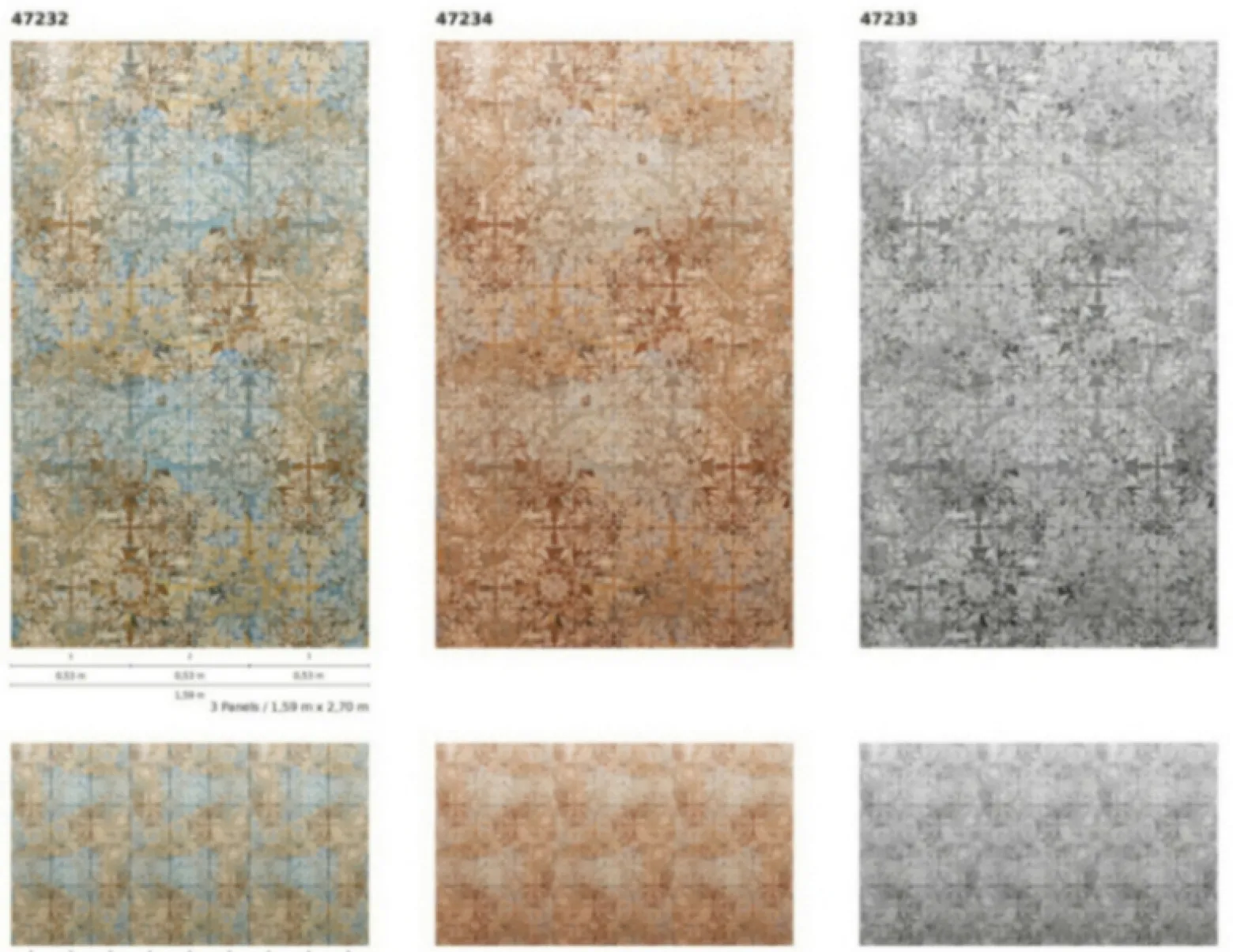 Fototapete Vlies Kacheln Orient Ornamente grau 47233