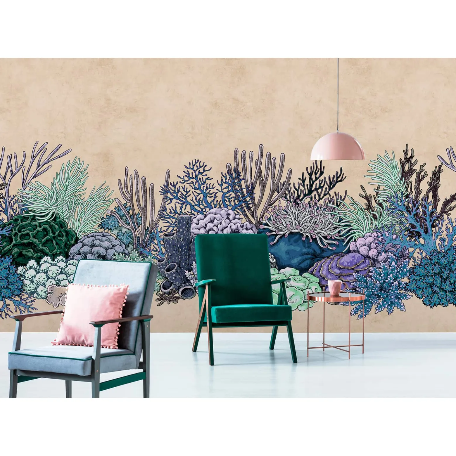 Fototapete Vlies Korallen Meer beige lila Premium
