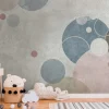 Fototapete Vlies Kreise Punkte Blasen grau blau 38307-1