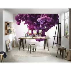 Fototapete Vlies Kunst Abstrakt violett weiß Designwalls