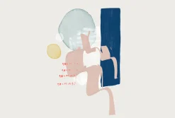 Fototapete Vlies Kunst Abstrakt blau beige grün