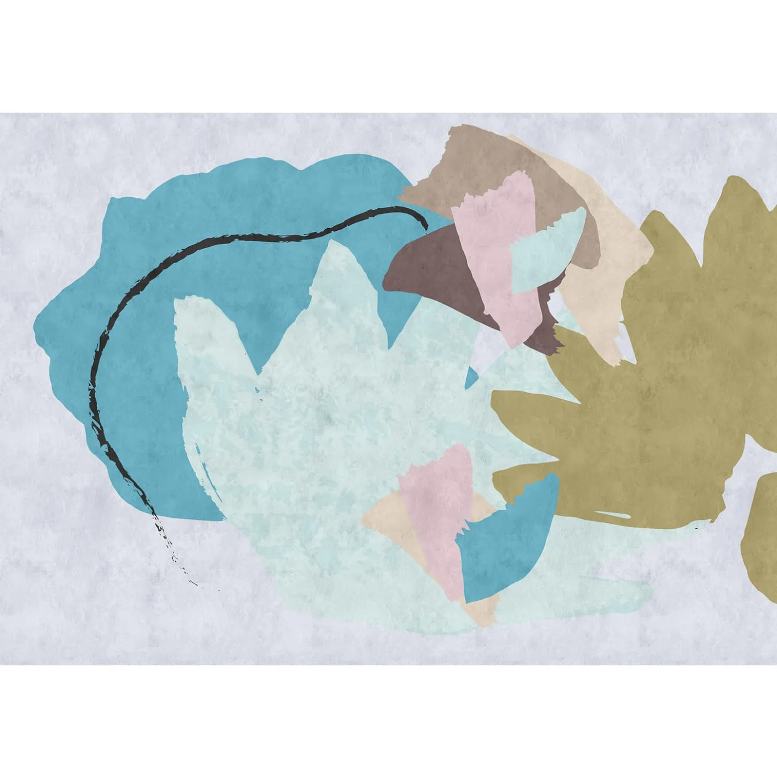 Fototapete Vlies Kunst Abstrakt beige blau Premium