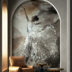 Fototapete Vlies Kunst Ballerina Grau Braun 35097