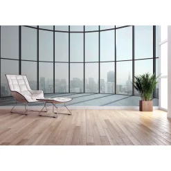 Fototapete Vlies Loft Fenster Großstadt blau