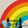 Fototapete Vlies London Retro bunt beige