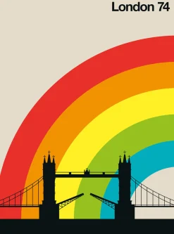 Fototapete Vlies London Retro bunt beige