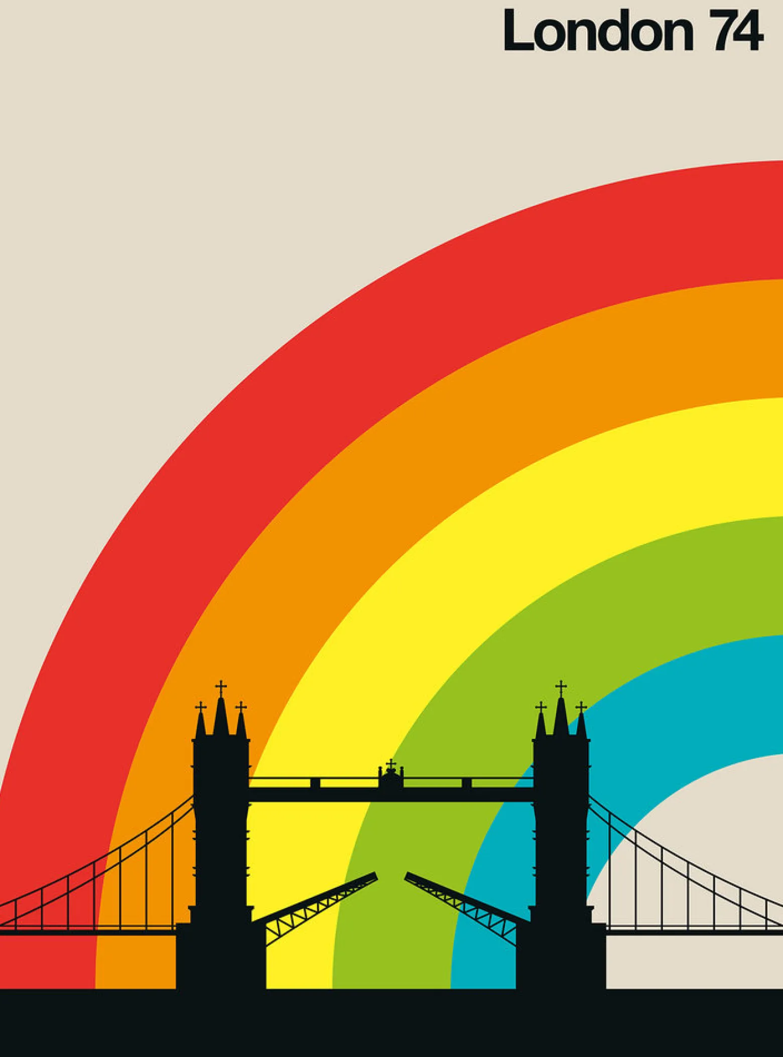 Fototapete Vlies London Retro bunt beige