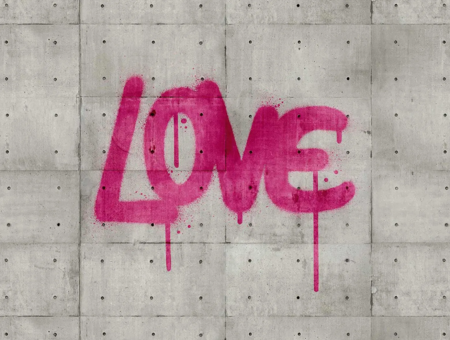Fototapete Vlies Love Beton Steine grau pink 38265-1