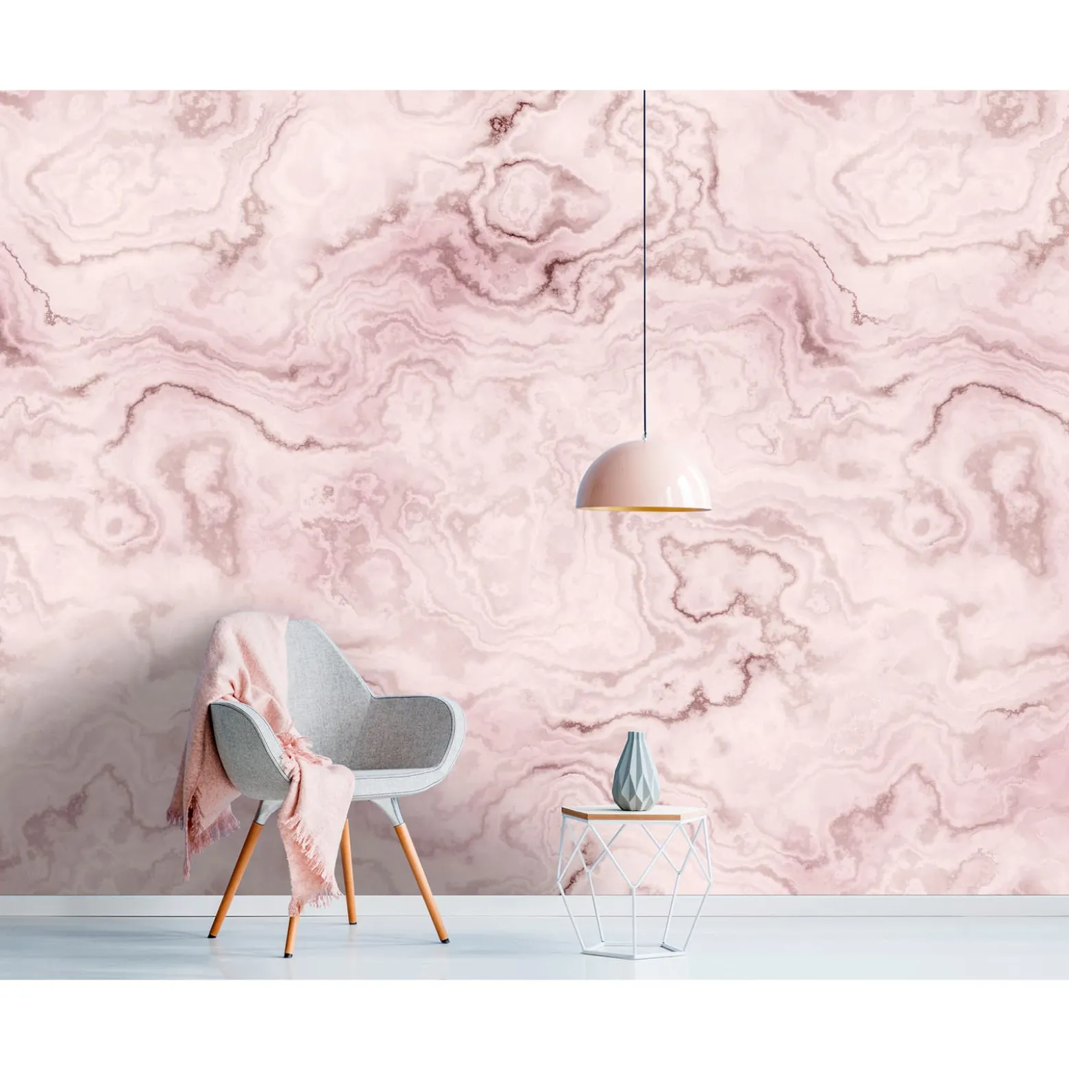 Fototapete Vlies Marmor Aquarell grau rosa Premium