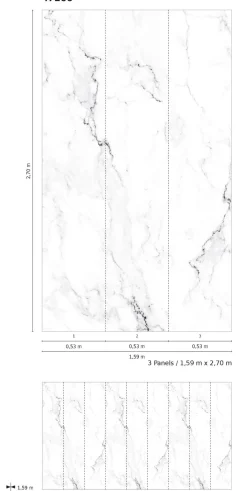 Fototapete Vlies Marmor-Optik Stein weiß schwarz 47266