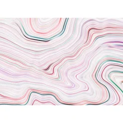 Fototapete Vlies Marmor-Wellen Linien rosa Premium