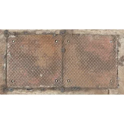 Fototapete Vlies Metall Eisenplatten beige braun