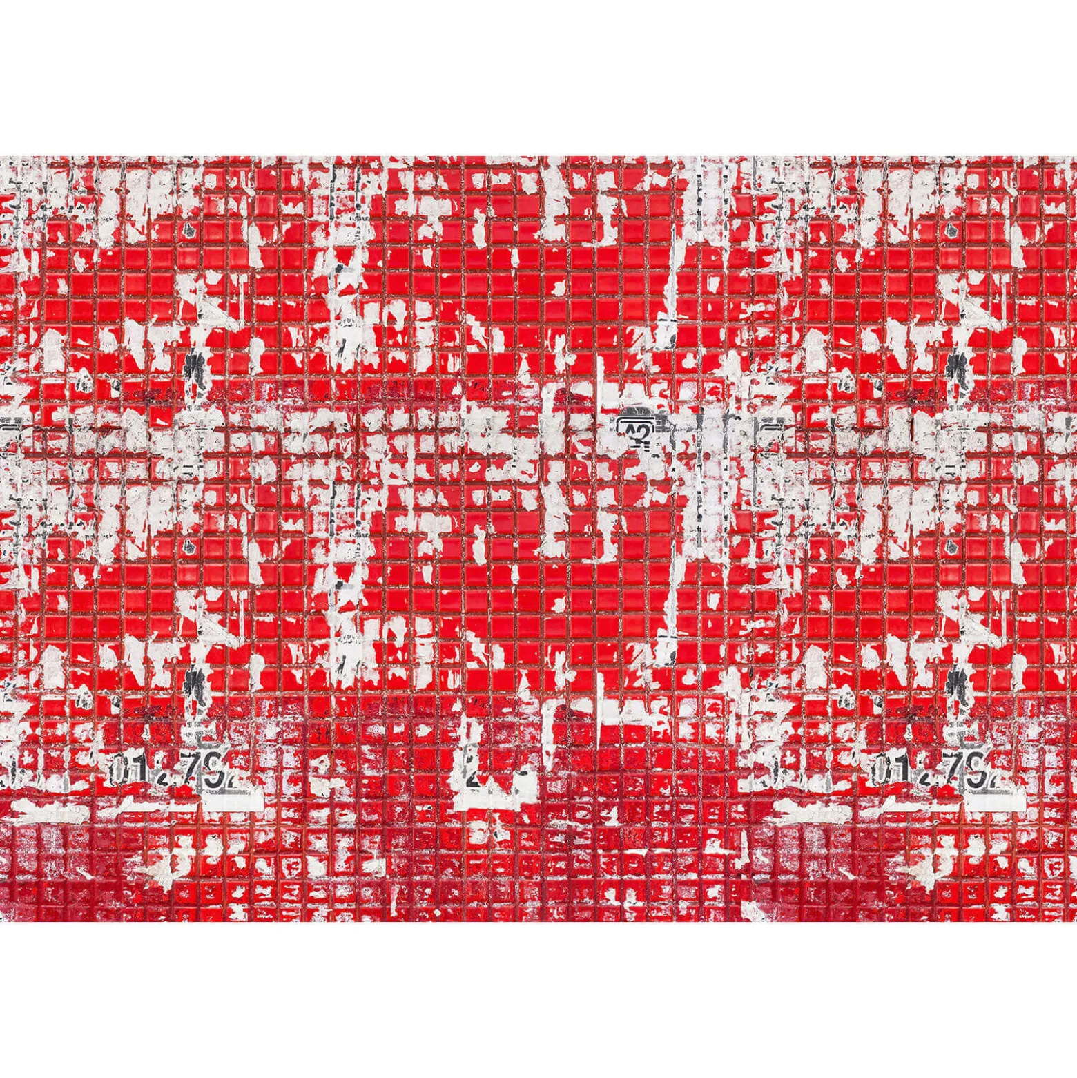 Fototapete Vlies Mosaik Fliesen rot weiß