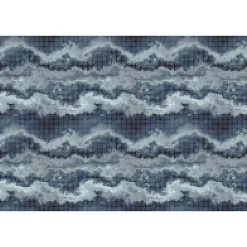 Fototapete Vlies Mosaik Wellen blau türkis Premium