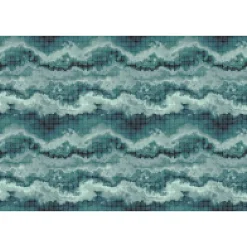 Fototapete Vlies Mosaik Wellen grün türkis Premium