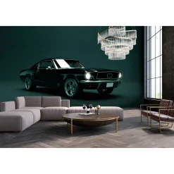 Fototapete Vlies Mustang Vorne blau schwarz Premium