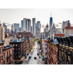 Fototapete Vlies New York Großstadt Hochhäuser grau