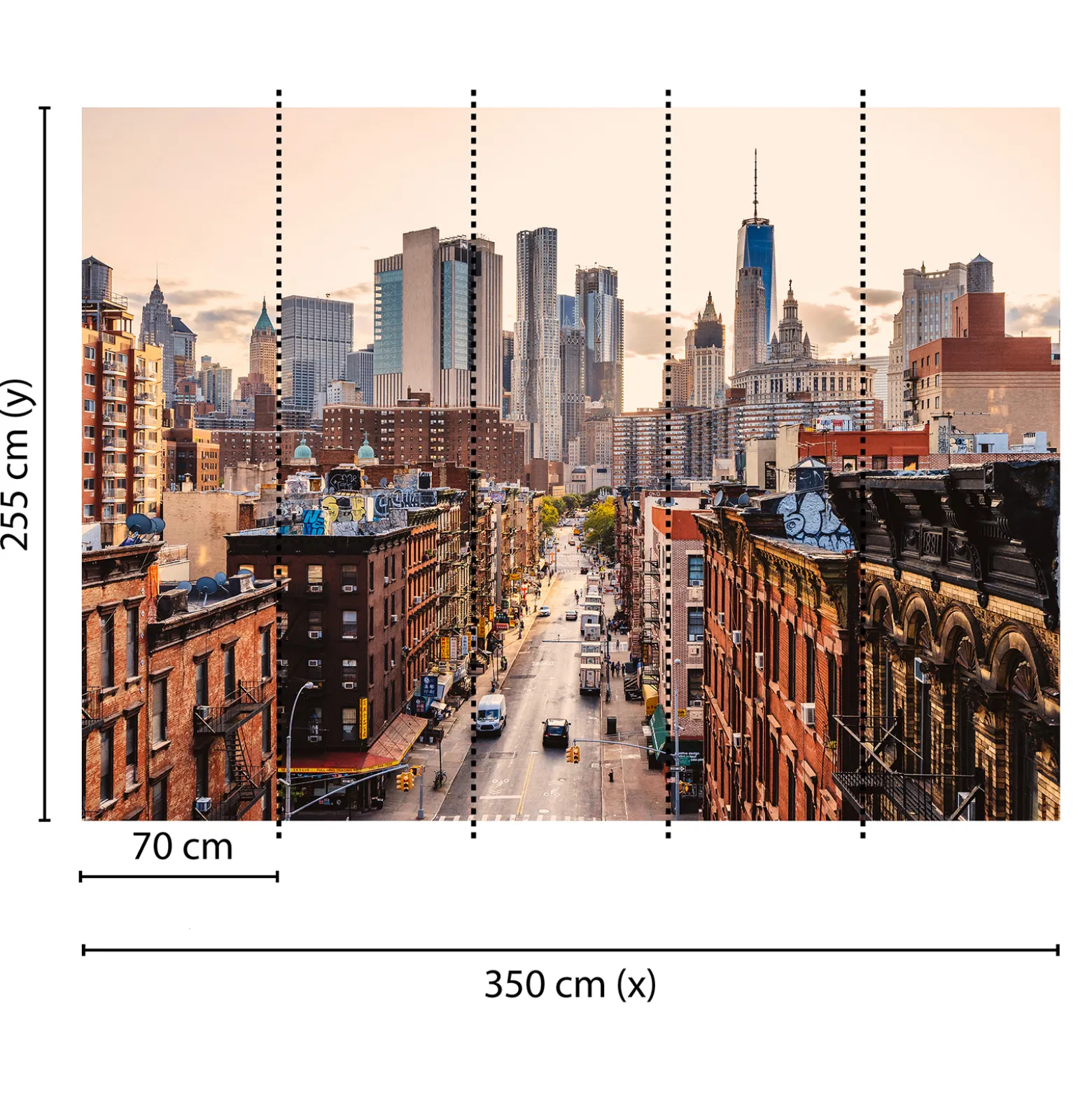 Fototapete Vlies New York Großstadt Hochhäuser braun