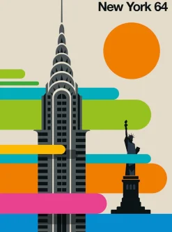 Fototapete Vlies New York Retro bunt beige