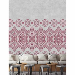 Fototapete Vlies Nordisch Grafisch rot grau Premium