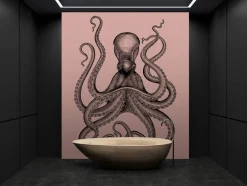 Fototapete Vlies Oktopus Tintenfisch rosa Premium